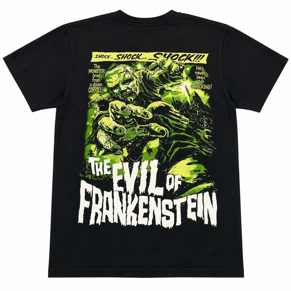 Brisco The Evil of Frankenstein Horror Movie Graphic T-Shirt Black Mens Small